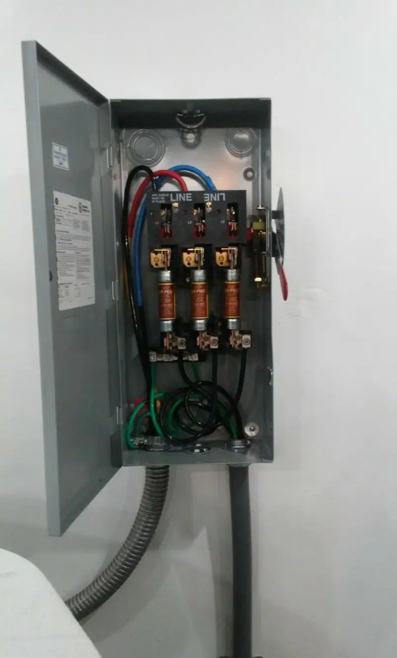 Three-phase disconnect switch installed for Smoke Detector Installation in Rancho Cucamonga